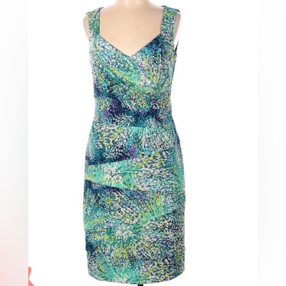 DRESS BARN -WOMENS Flattering Cross Bodice KNEE LENGHT DRESS SIZE 10